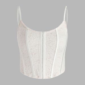 CIDER | White Floral Corset | Size Small